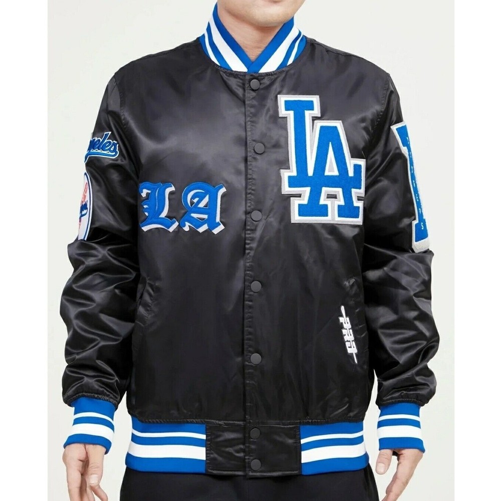 Pro Standard MLB Los Angeles Dodgers Old English Stains Black Men's Jacket New.
